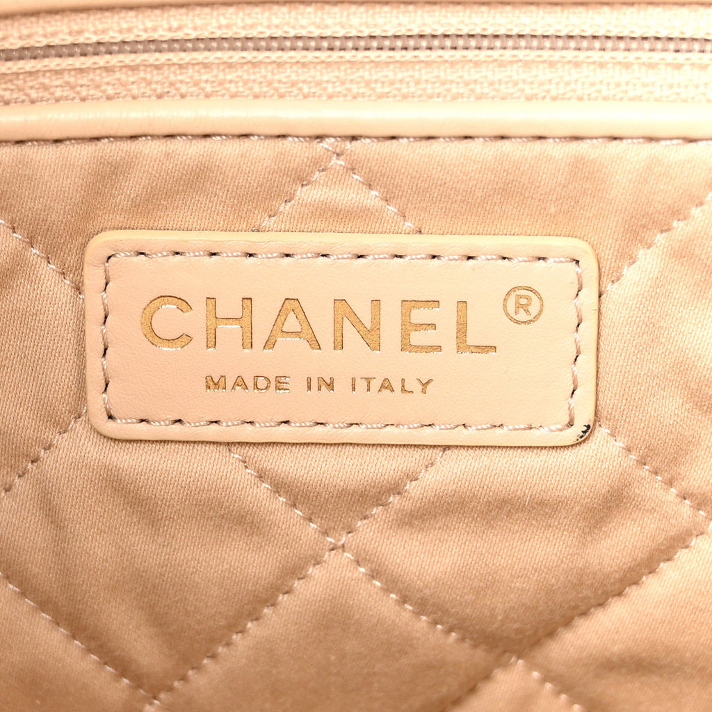Shiny Calfskin Quilted Small Chanel 22 White