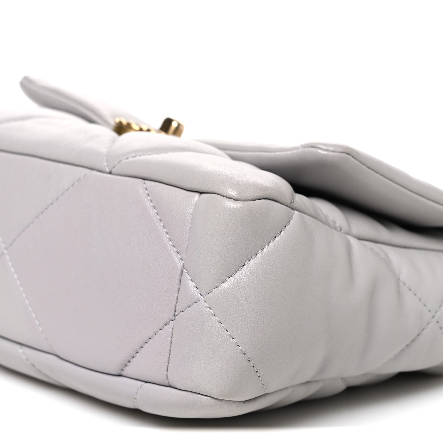 Goatskin Quilted Medium Chanel 19 Flap Grey