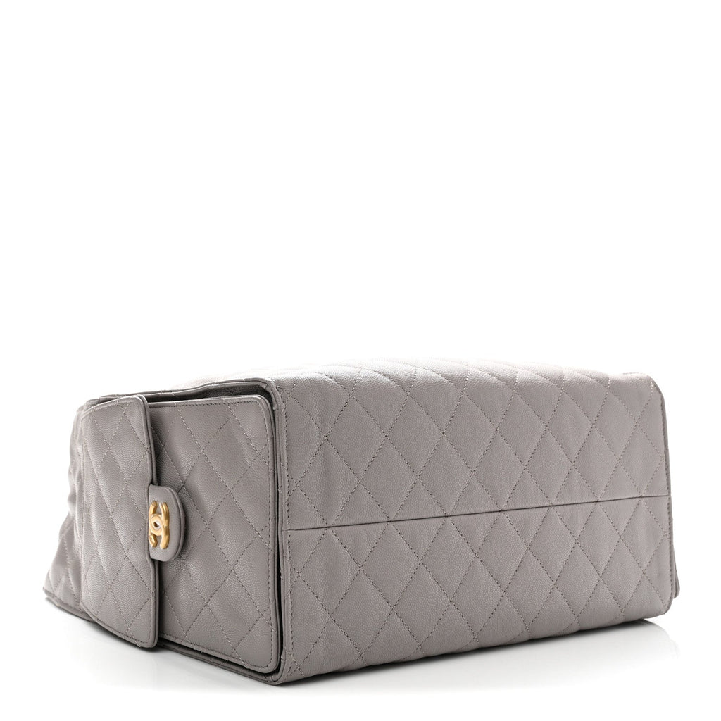 Caviar Quilted Medium Chanel 25 Handbag Dark Grey