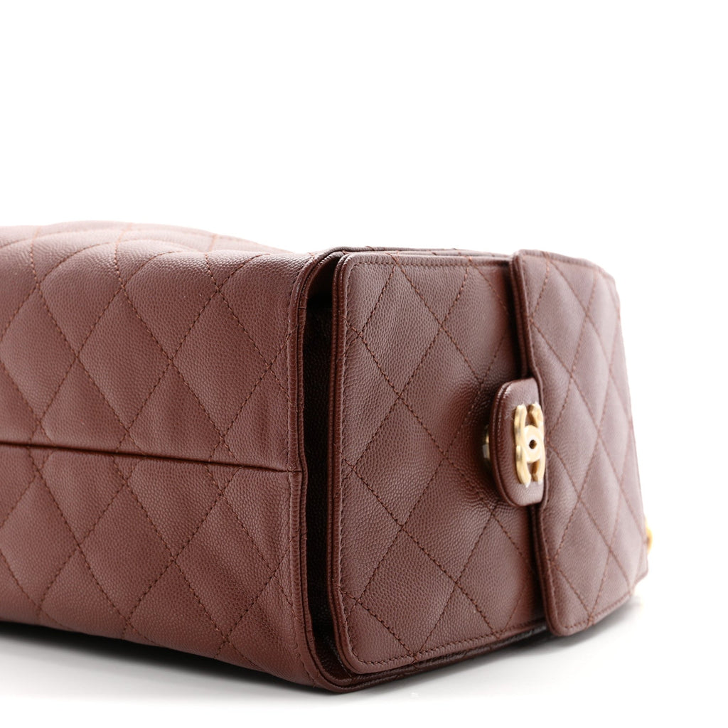 Caviar Quilted Small Chanel 25 Handbag Brown