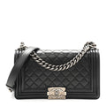 Lambskin Quilted Medium Boy Flap Black