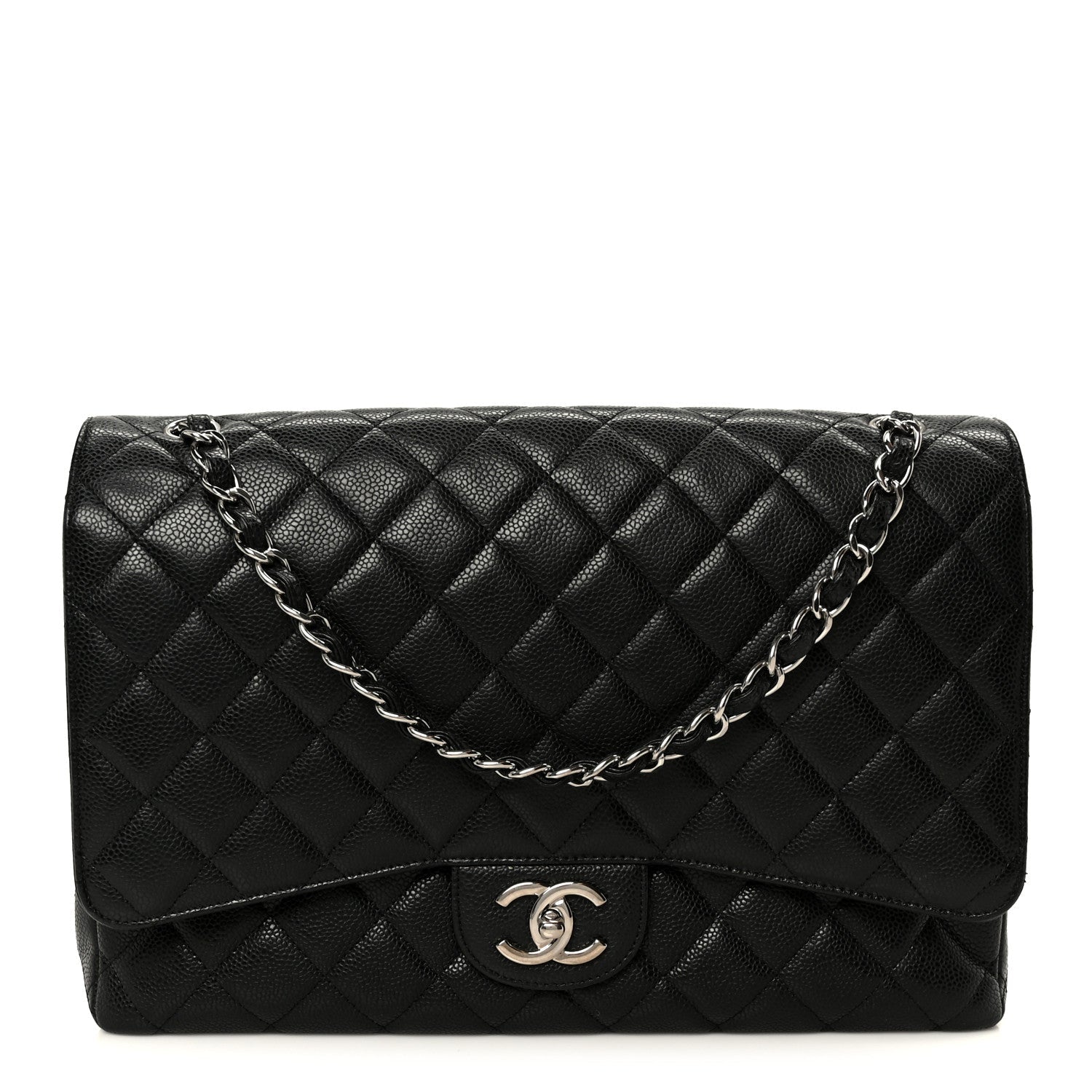 Caviar Quilted Maxi Double Flap Black