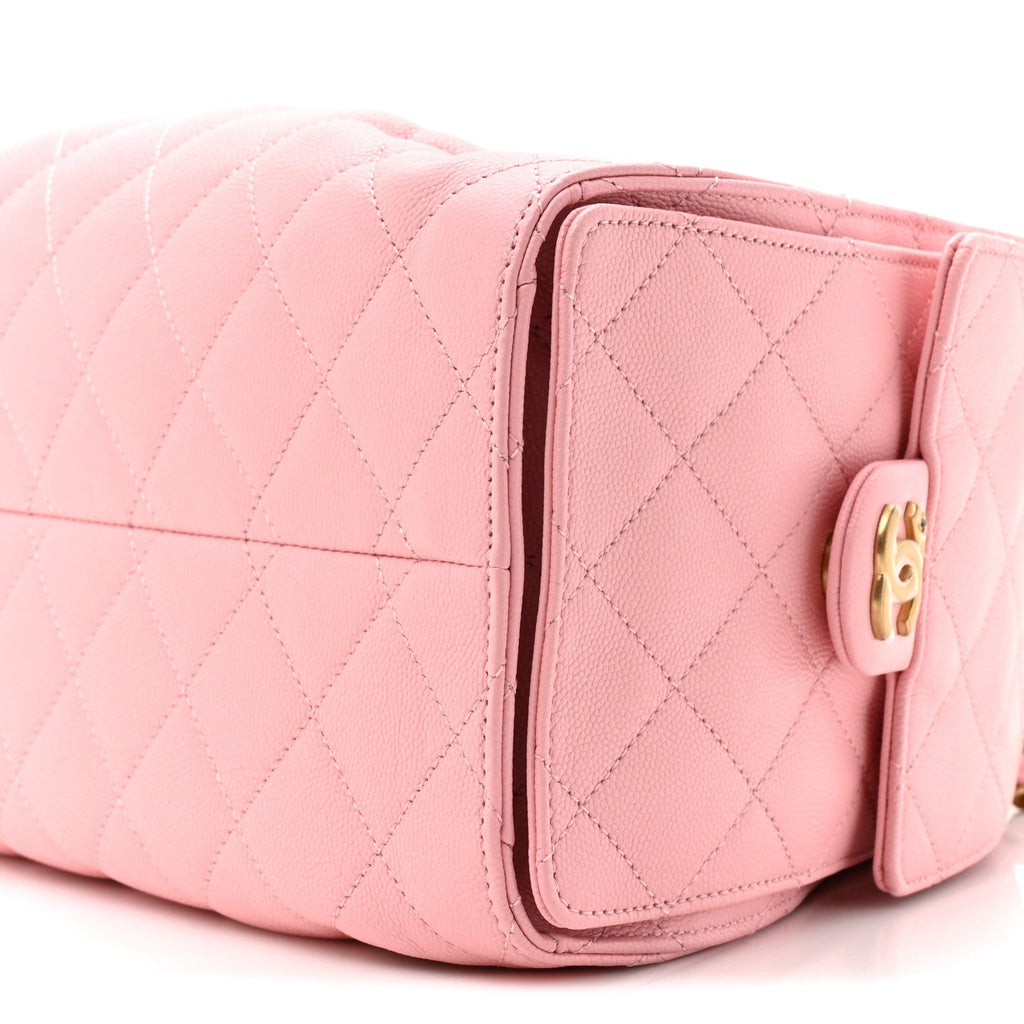 Caviar Quilted Small Chanel 25 Handbag Light Pink