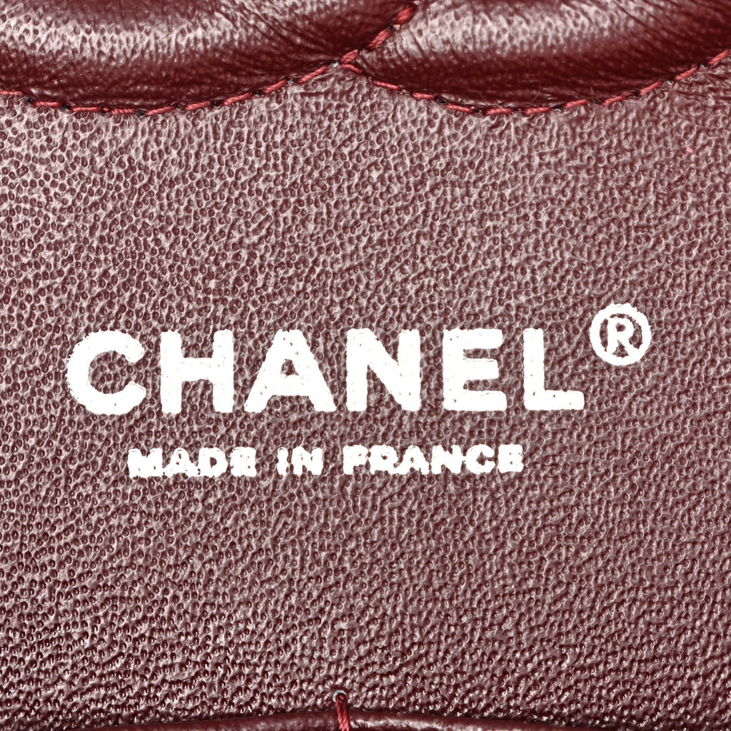 Lambskin Quilted Medium Double Flap  Black