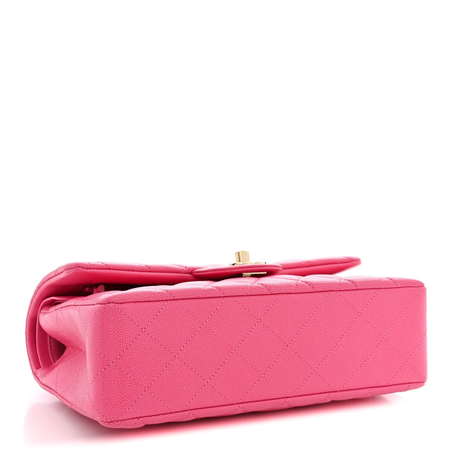 Caviar Quilted Small Double Flap Pink