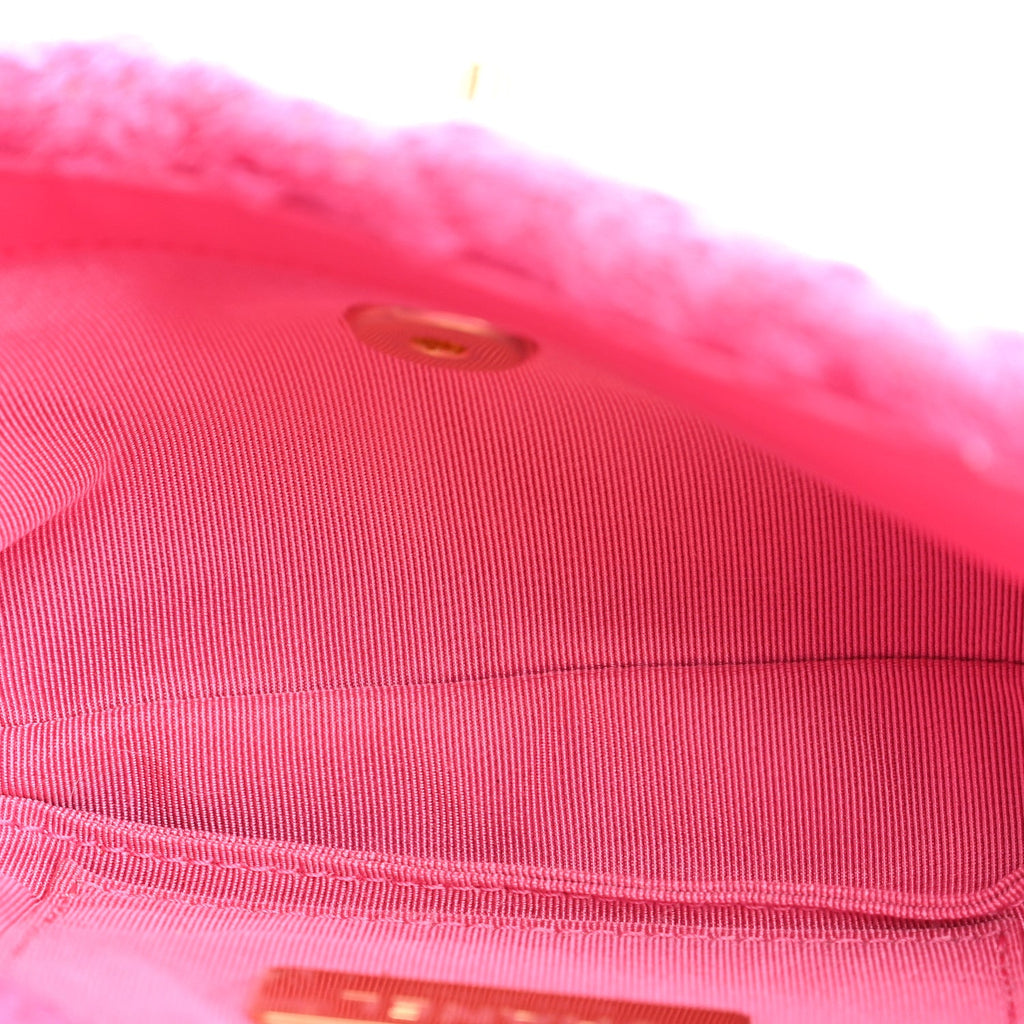 Tweed Quilted Chanel 19 Waist Bag Pink