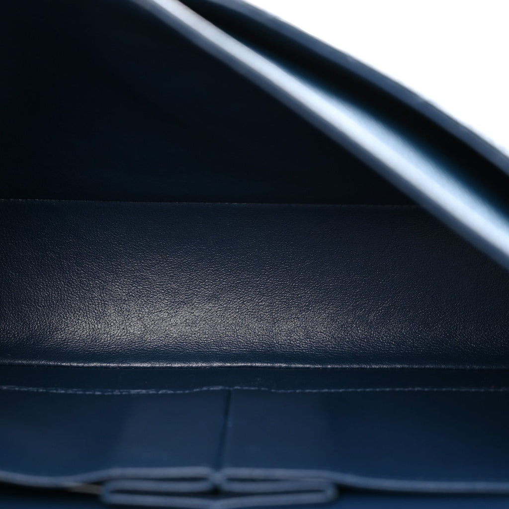 Caviar Quilted Medium Double Flap Navy