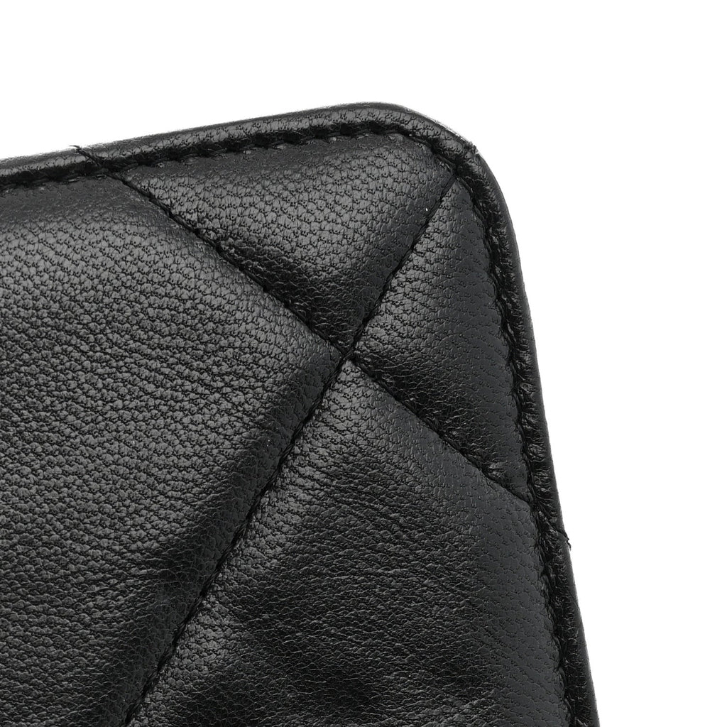 Lambskin Quilted Chanel 19 Wallet On Chain WOC Black