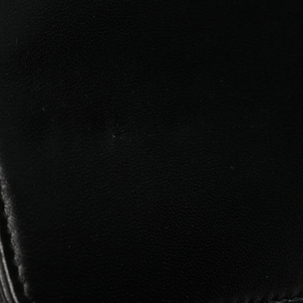 Lambskin Quilted Enamel CC Wallet on Chain WOC Black