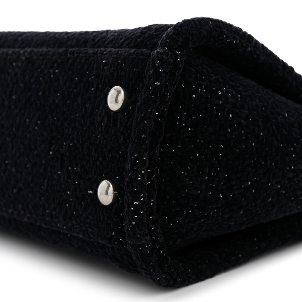 Lurex Canvas Mini Deauville Tote Black