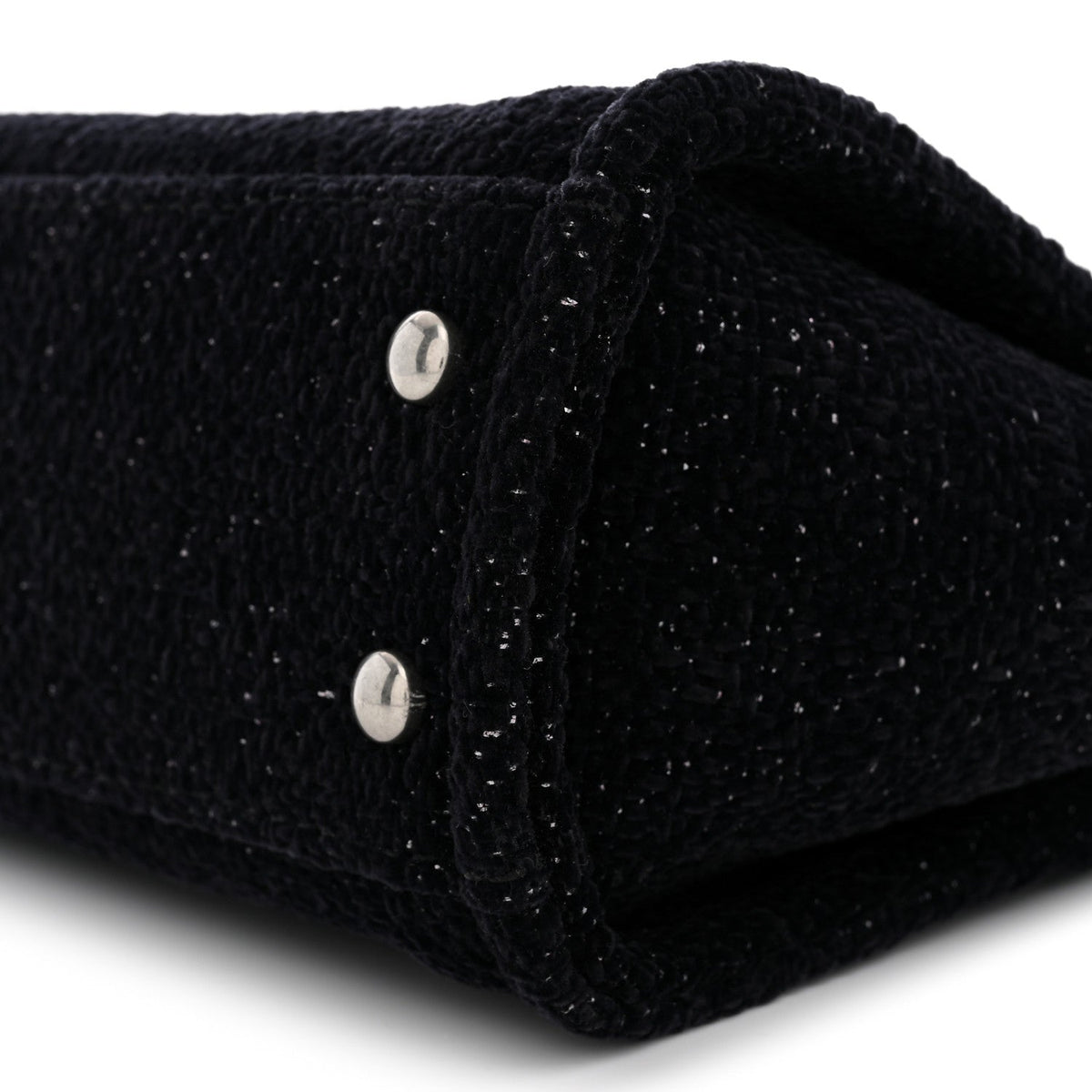 Lurex Canvas Mini Deauville Tote Black