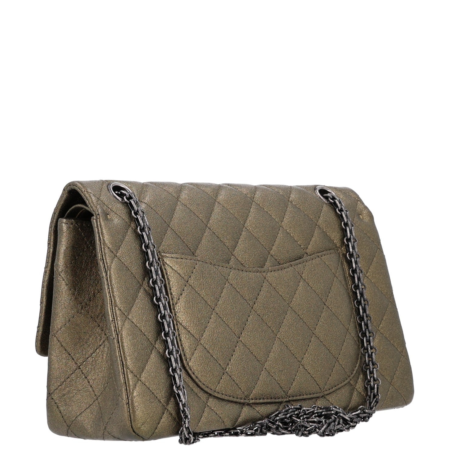 Metallic Calfskin Quilted 2.55 Reissue 226 Flap Green