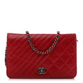 Glazed Calfskin Quilted Coco Boy Wallet On Chain WOC Red