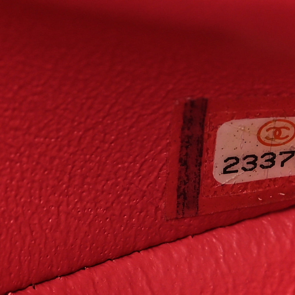 Caviar Quilted Medium Double Flap Red