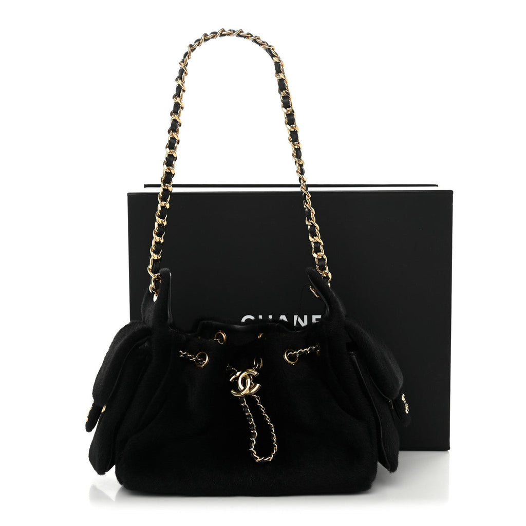 Pony Hair Mini Chanel 25 Handbag Black
