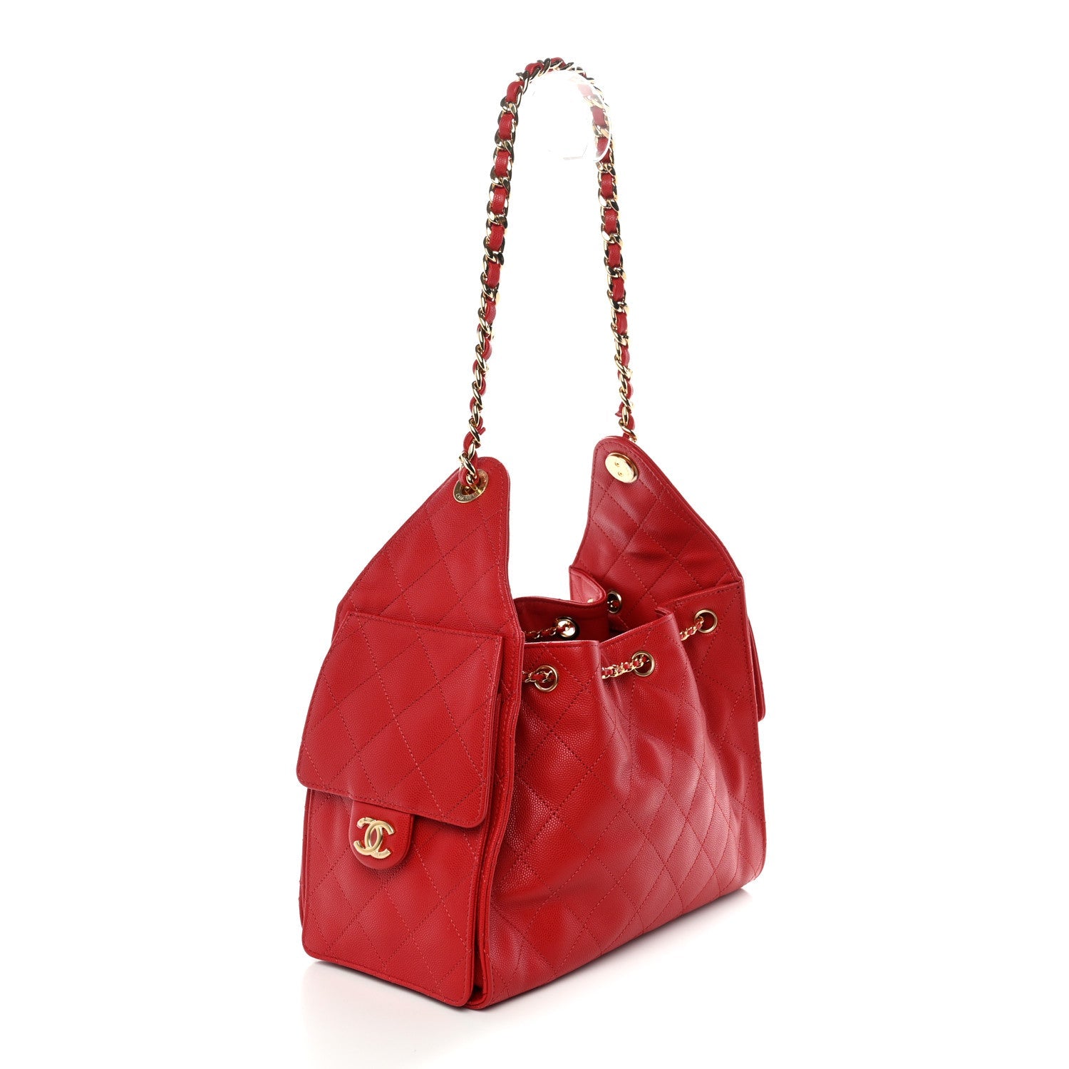 Caviar Quilted Small Chanel 25 Handbag Dark Red