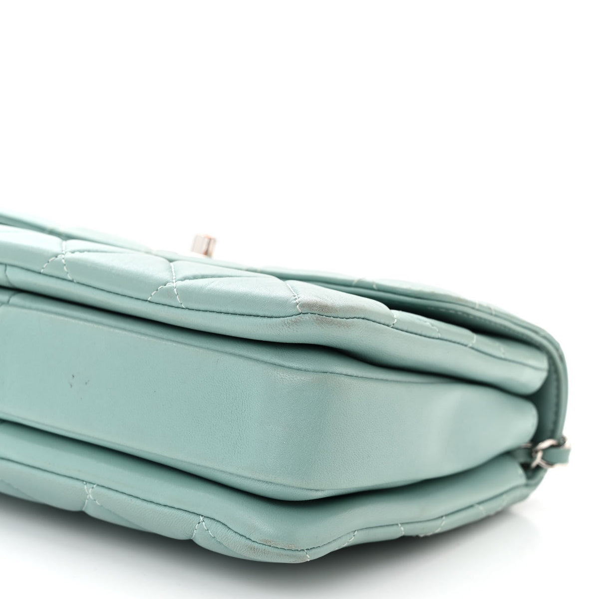 Lambskin Quilted Small Trendy CC Flap Dual Handle Bag Light Blue