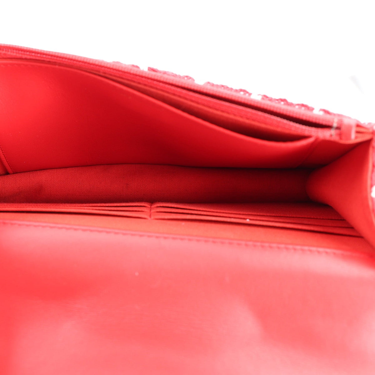 Tweed Quilted Chanel 19 Wallet On Chain WOC Red White