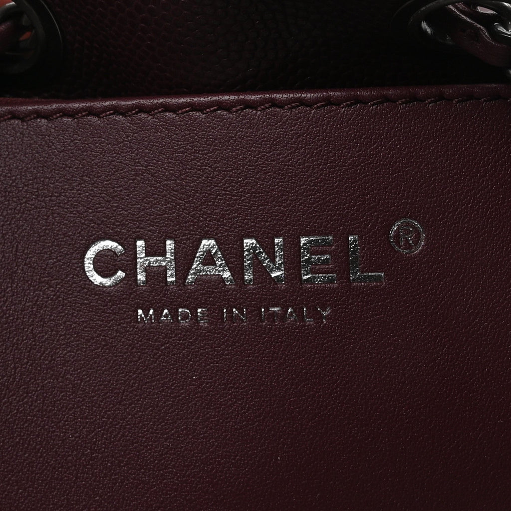 Caviar Quilted Small Chanel 25 Handbag Dark Burgundy