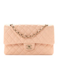 Caviar Quilted Medium Double Flap Light Pink
