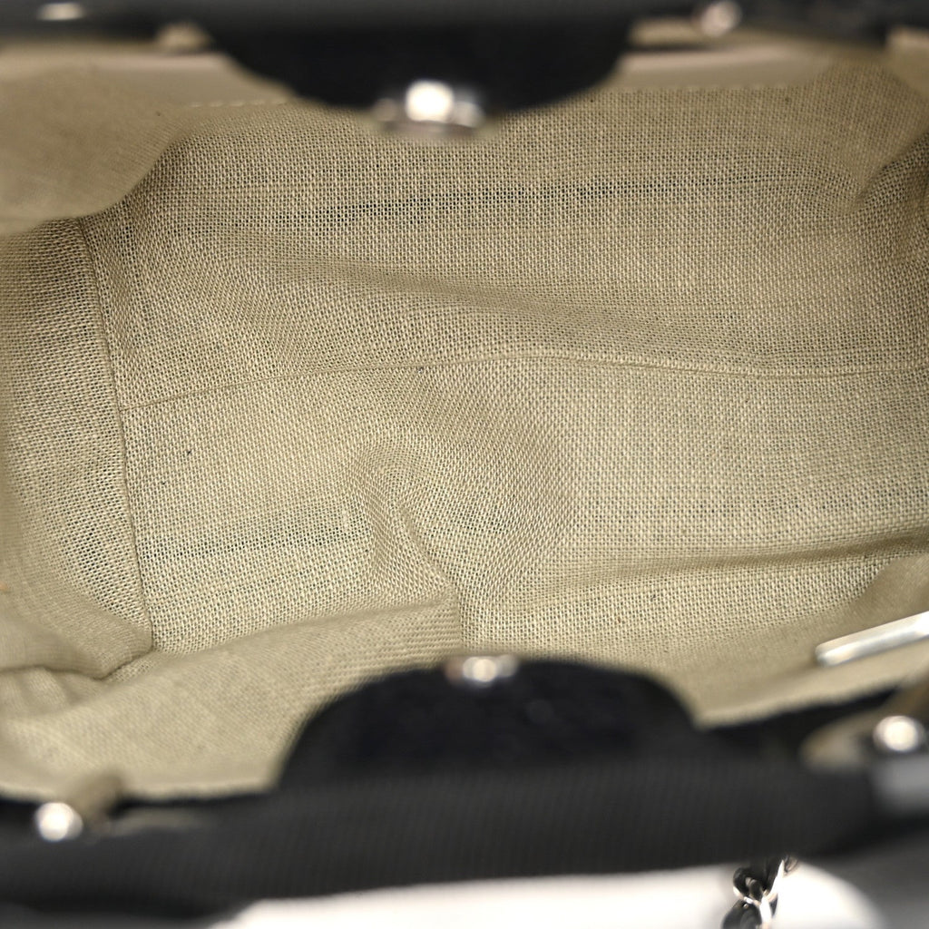 Lurex Canvas Mini Deauville Tote Black