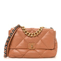 Lambskin Quilted Large Chanel 19 Flap Brown