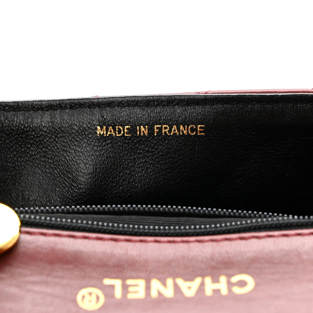 Lambskin Quilted Mini Square Flap Burgundy