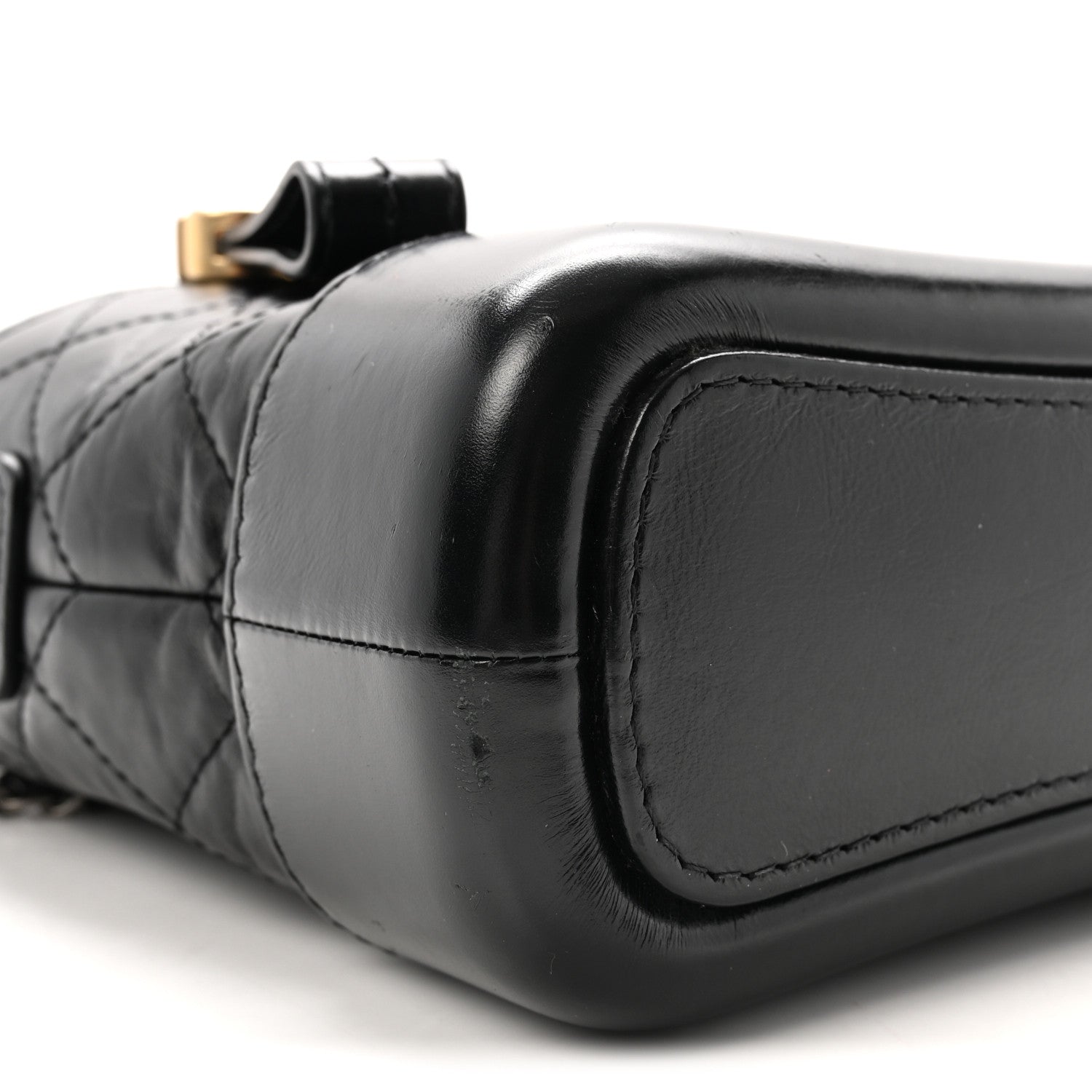 Aged Calfskin Quilted Small Gabrielle Hobo Black