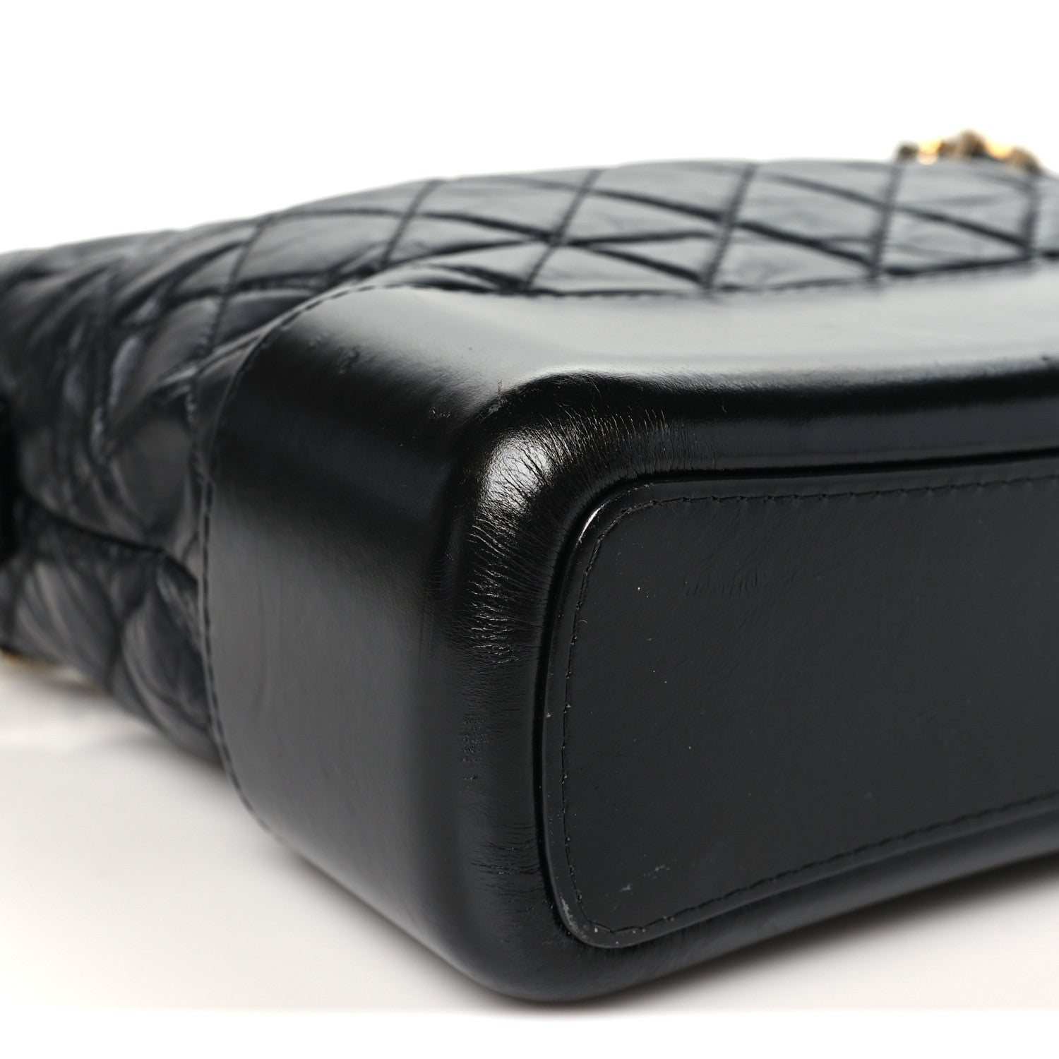 Aged Calfskin Quilted Medium Gabrielle Hobo Black