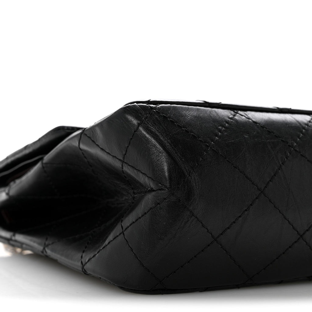 Aged Calfskin Quilted 2.55 Reissue 227 Flap Black