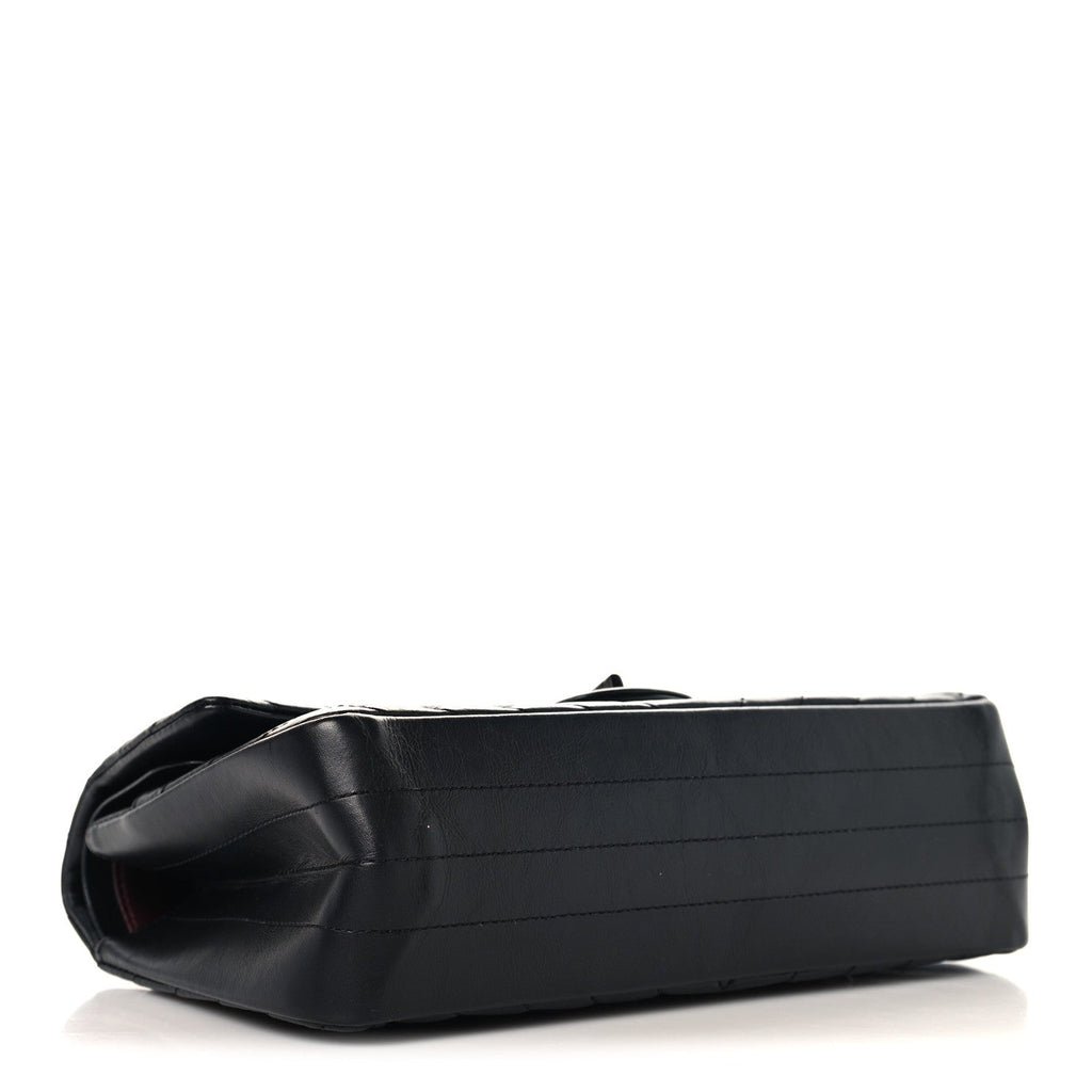 Aged Calfskin Chevron Quilted 2.55 Reissue 225 Flap So Black
