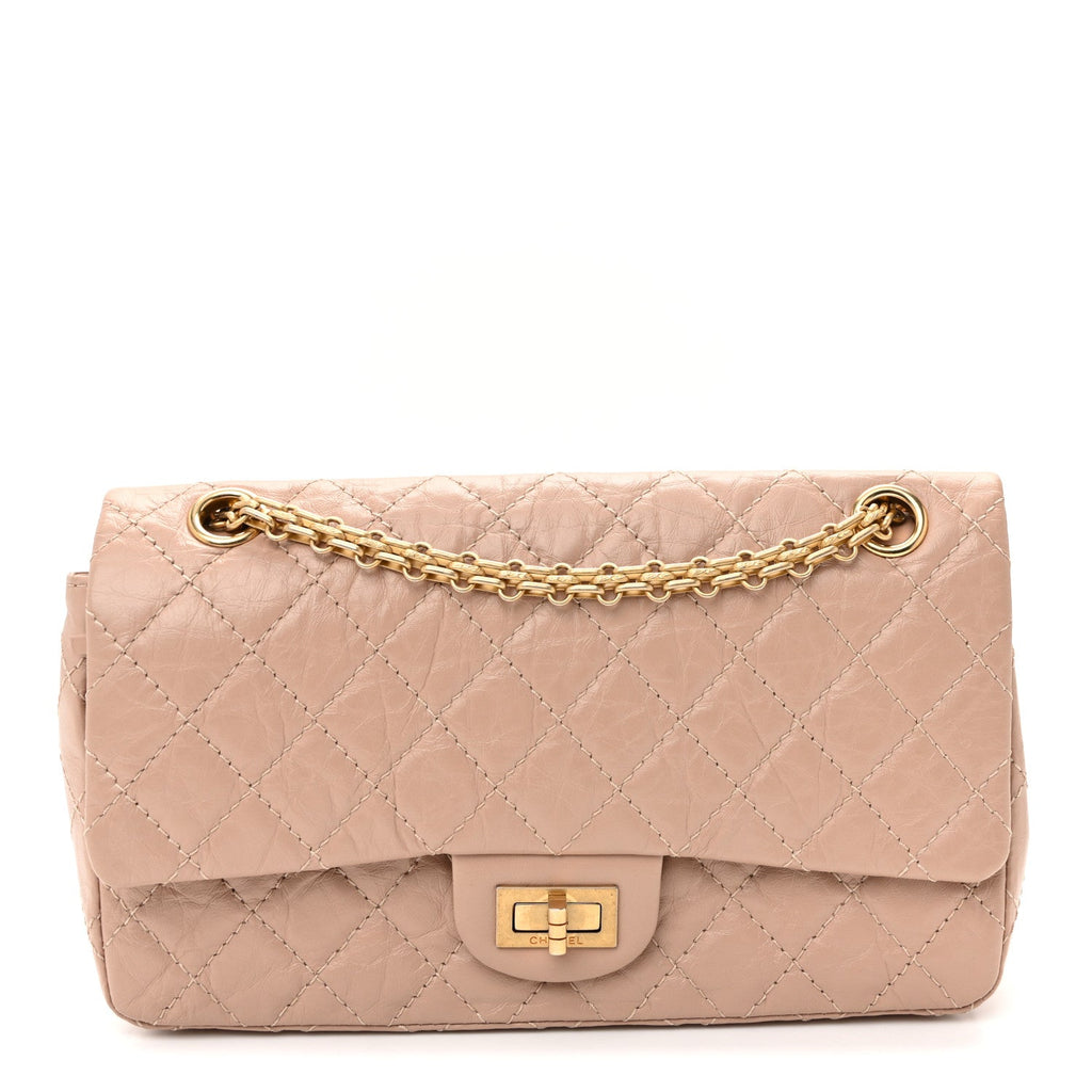 Aged Calfskin Quilted 2.55 Reissue 225 Flap Light Beige