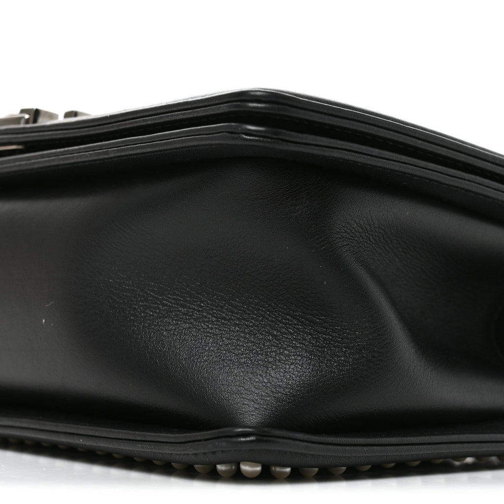 Calfskin Pearl Tweed Medium Boy Flap Black