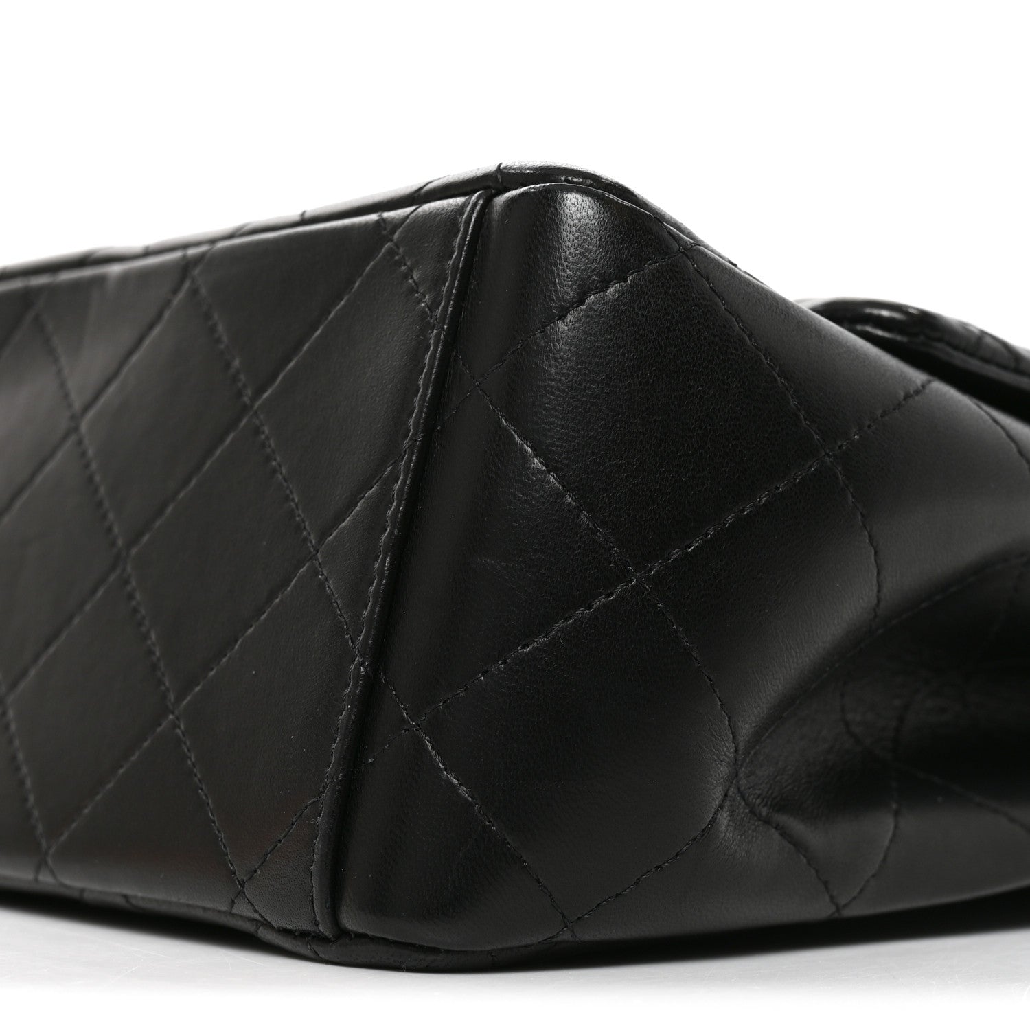 Lambskin Quilted Maxi Double Flap Black