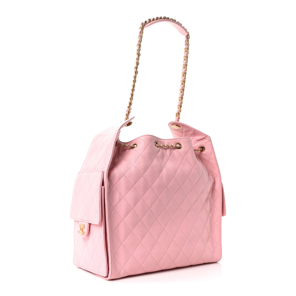 Caviar Quilted Medium Chanel 25 Handbag Light Pink