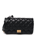 Aged Calfskin Quilted 2.55 Reissue Flap Belt Bag Clutch Black