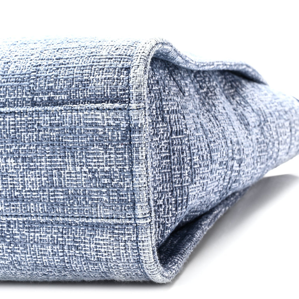 Woven Straw Raffia Small Deauville Tote Blue