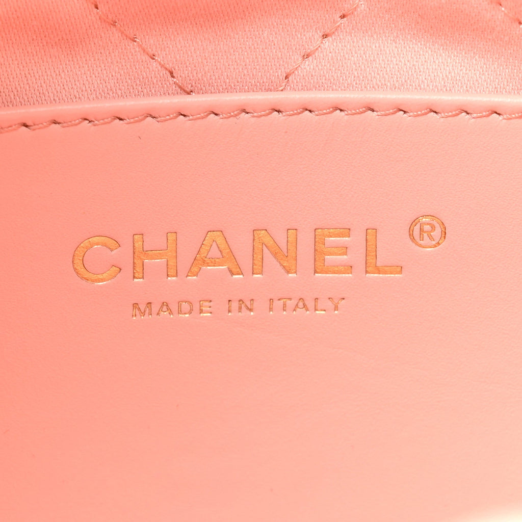 Shiny Calfskin Quilted Mini Chanel 22 Light Pink