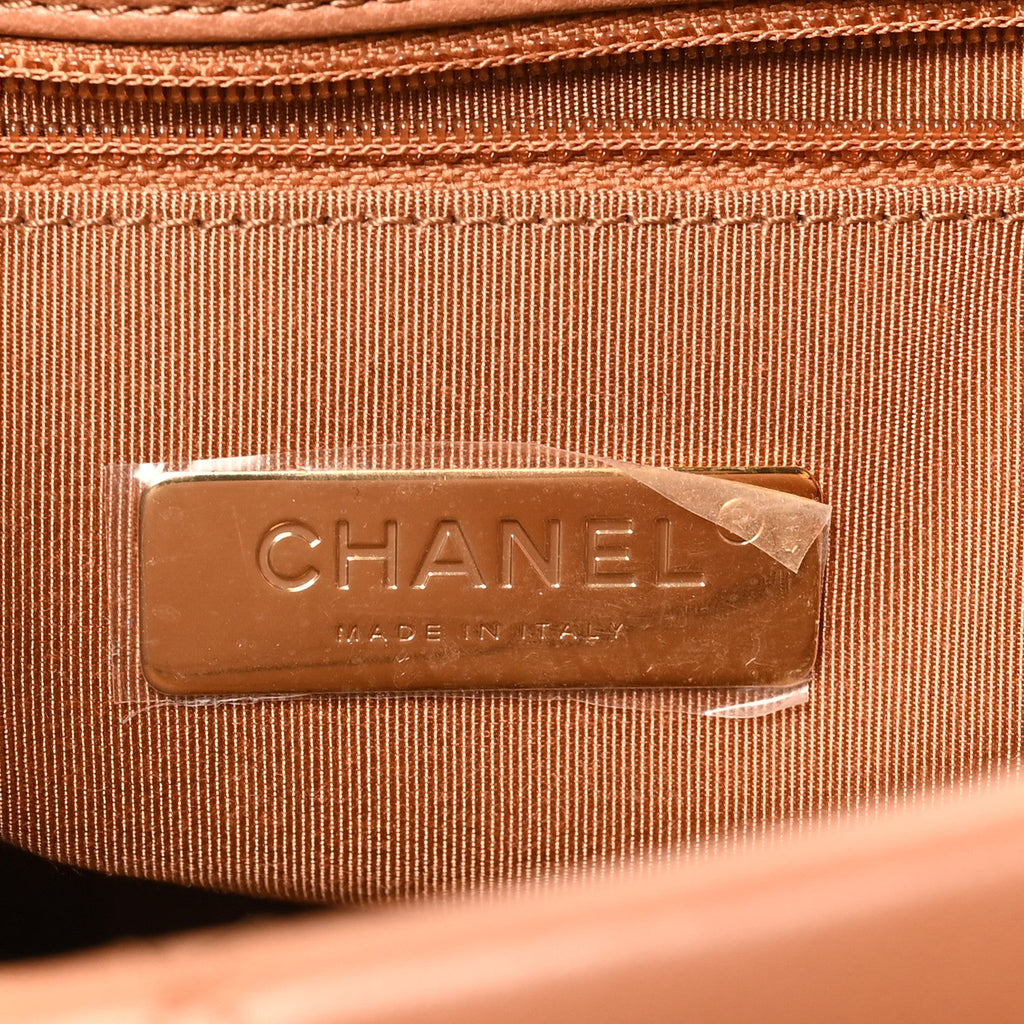 Lambskin Quilted Large Chanel 19 Flap Brown