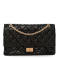 Metallic Aged Calfskin Quilted 2.55 Reissue 227 Flap Black
