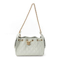 Caviar Quilted Mini Chanel 25 Handbag Light Green