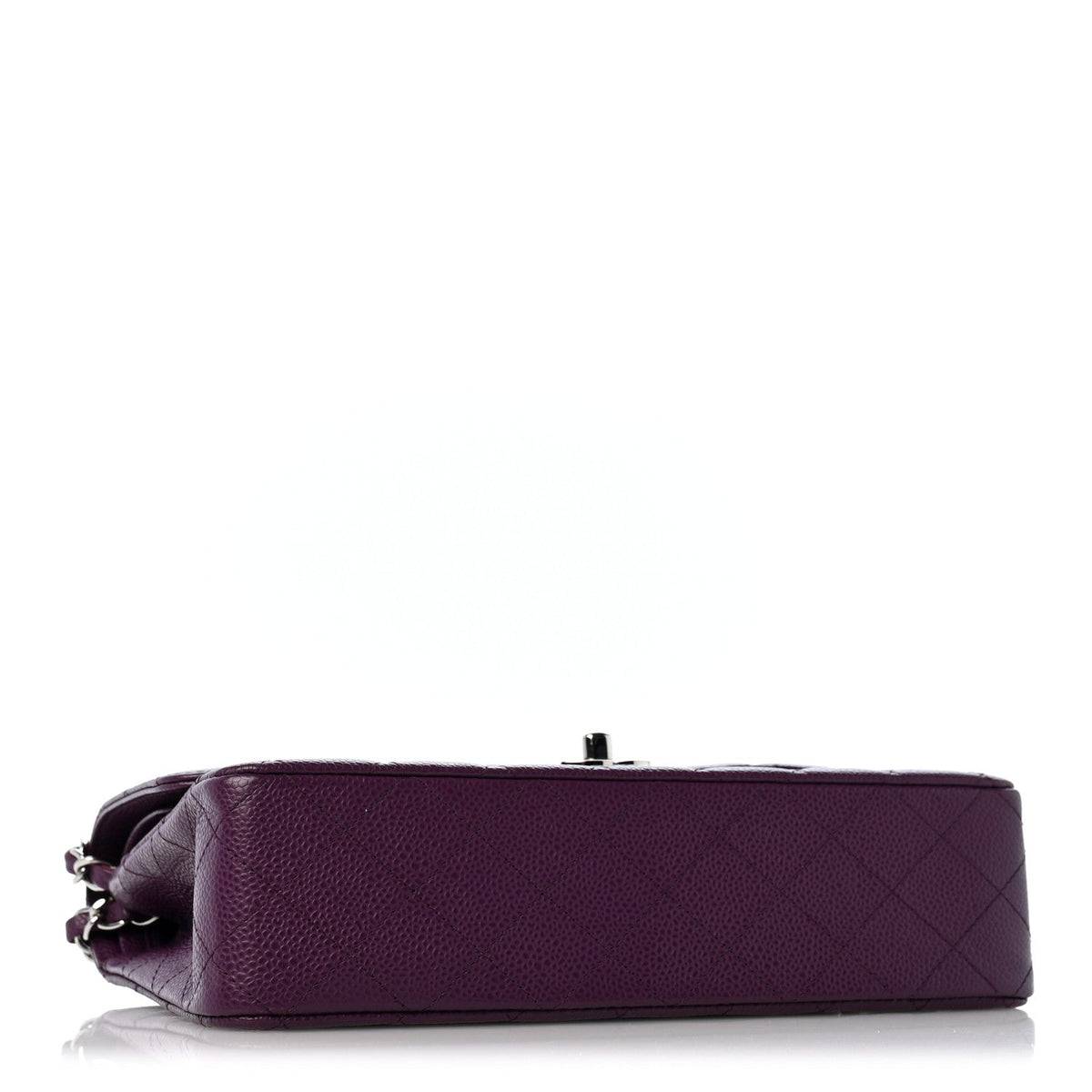 Caviar Quilted Medium Double Flap Purple