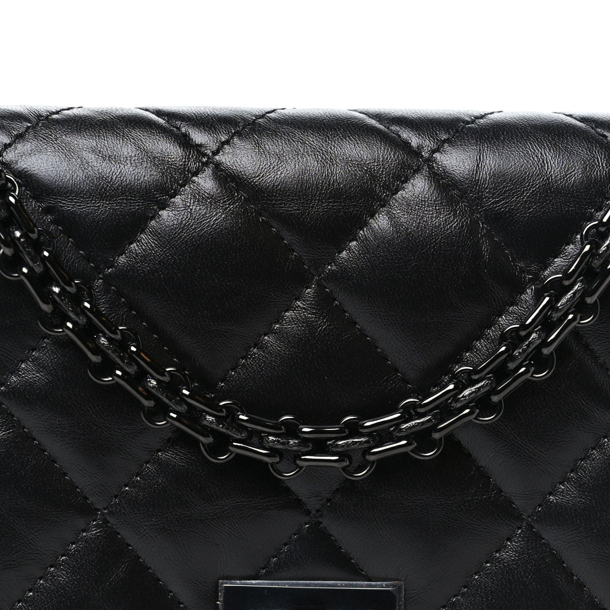 Aged Calfskin Quilted Reissue Wallet On Chain WOC So Black