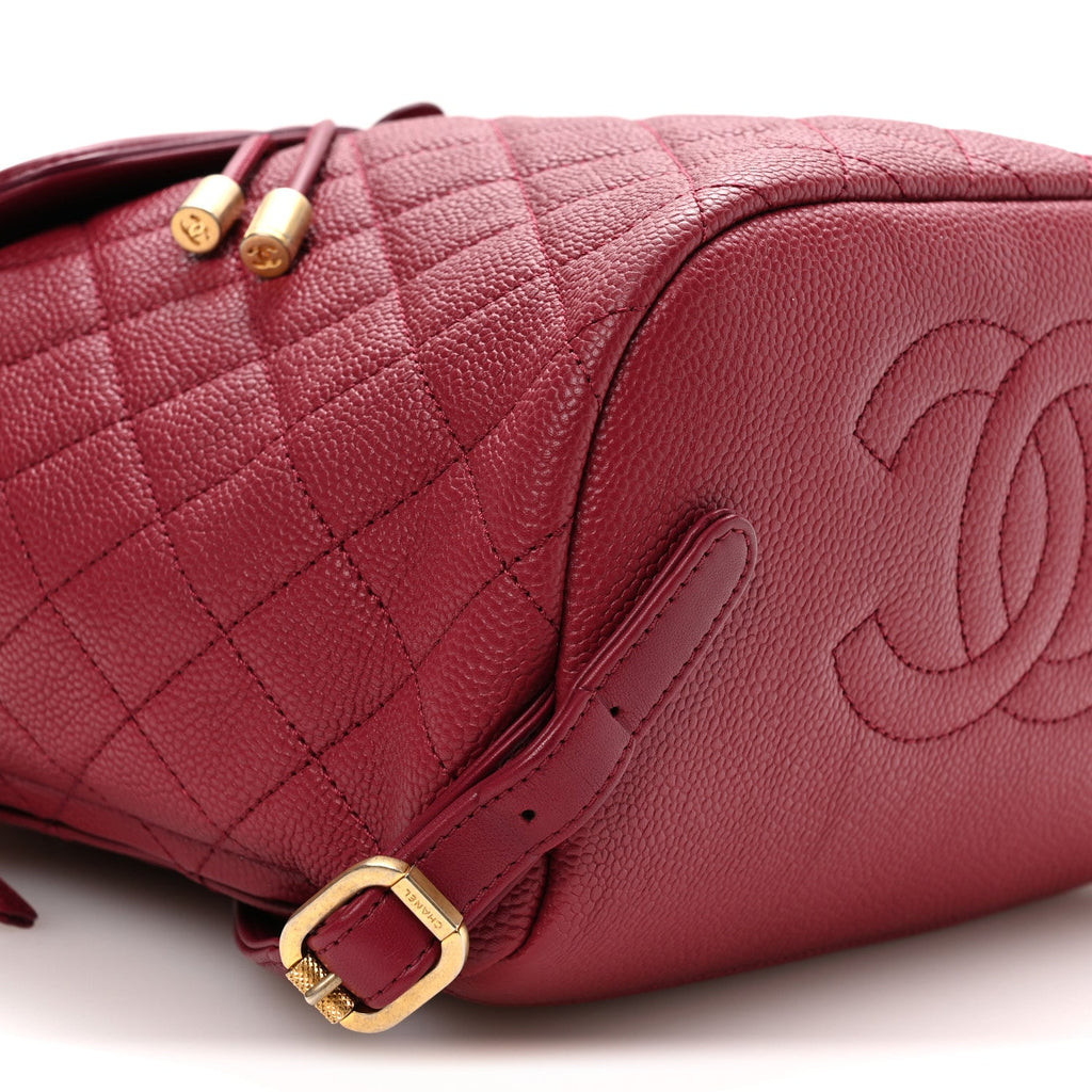 Caviar Quilted Filigree Backpack Dark Pink