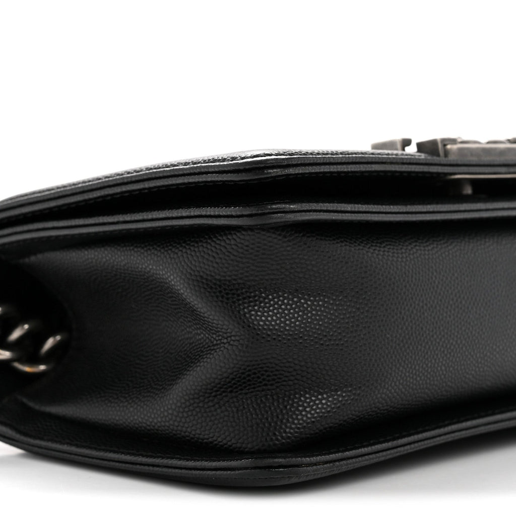 Caviar Quilted Small Boy Flap Black