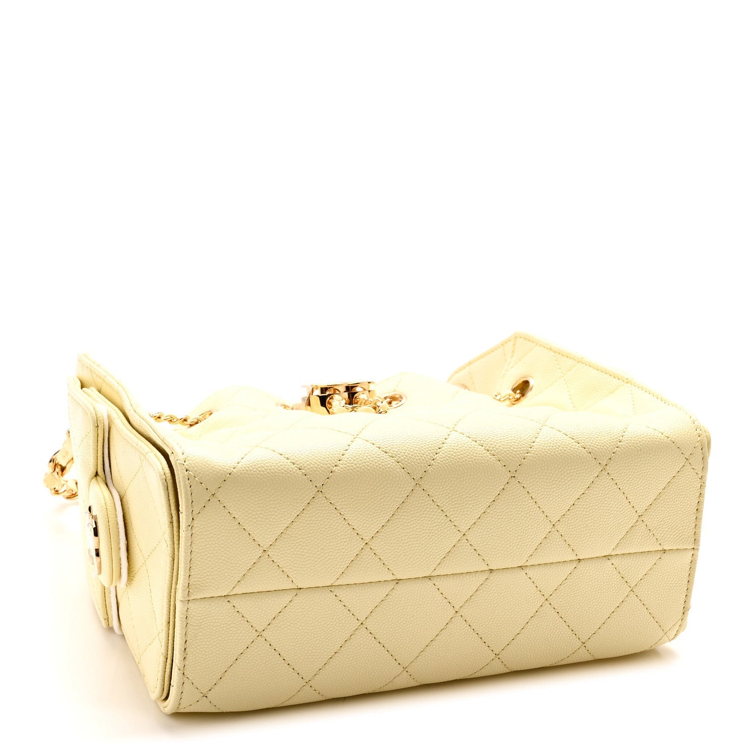 Caviar Quilted Mini Chanel 25 Handbag Light Yellow