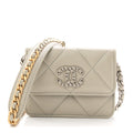 Lambskin Quilted Chanel 19 Flap Coin Purse With Chain Grey