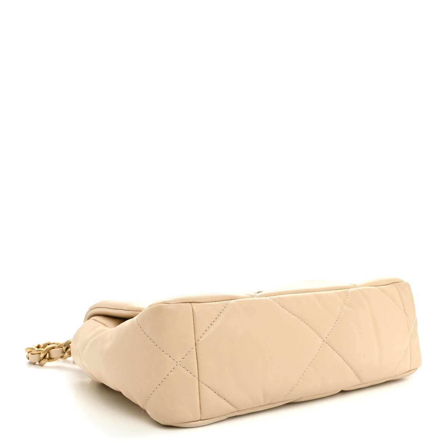 Lambskin Quilted Medium Chanel 19 Flap Light Beige