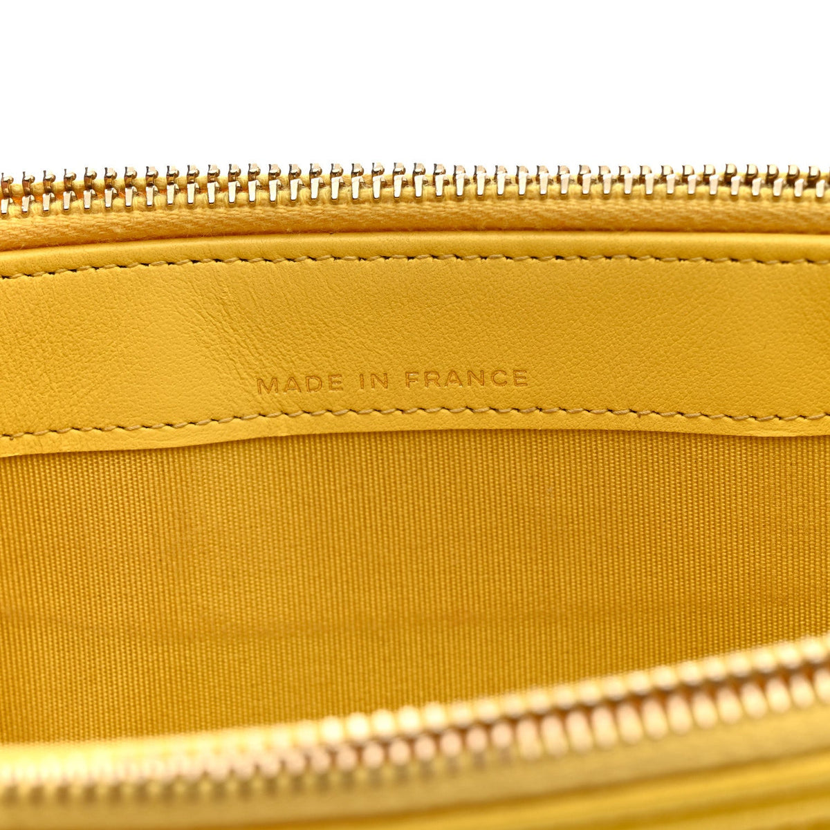 Caviar Quilted Small Boy Clutch With Chain Yellow
