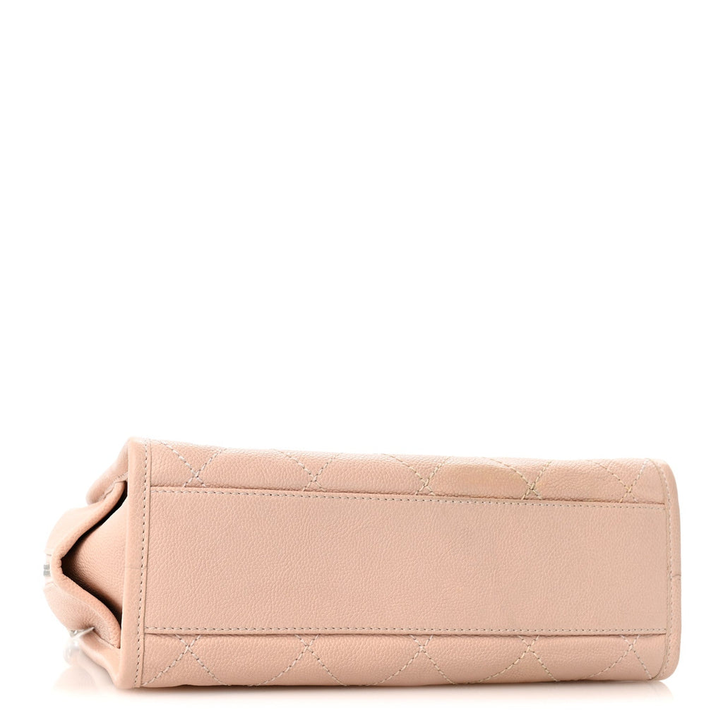 Caviar Quilted Small Deauville Bowling Bag Light Pink